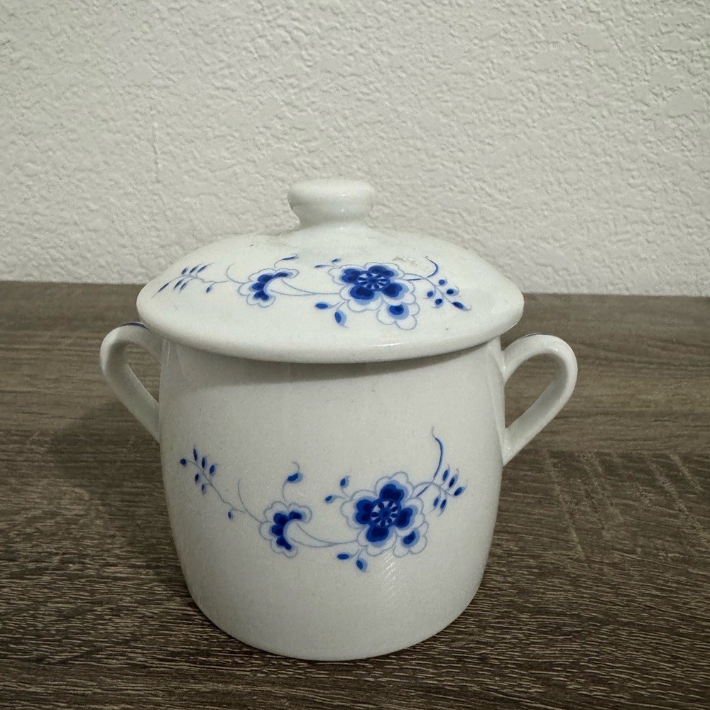 Vintage Cordon Bleu BIA  Floral Porcelain Sugar Bowl & Lid